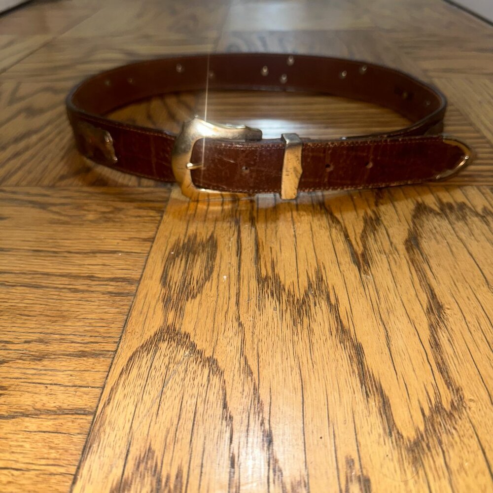 Honest by Brighton Brown Leather Belt Vintage, Endangered Species